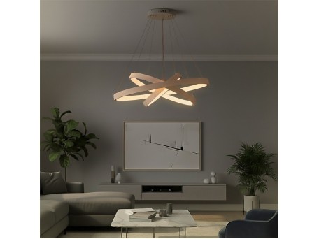 kelvo® NEMESIS KLV-101-0221-V2 Κρεμαστό Φωτιστικό Οροφής LED 120W 12000lm 180° AC 220-240V IP20 Ρυθμιζόμενο Λευκό CCT με Χειριστήριο από 2700K έως 6000K Dimmable - Lumileds SMD Chip - Λευκό Ματ - Μ80 x Π80 x Υ80cm - 3 Χρόνια Εγγύηση