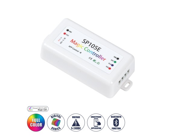 GLOBOSTAR® SP105E 70039 WiFi 2.4G Ψηφιακός Pixel Addressable Controller DC 5-12-24V IP20 - WiFi 2.4G - SPI/TTL Protocol 2048 IC - Μ8.5 x Π4.5 x Υ2.2cm - 2 Χρόνια Εγγύηση GLOBOSTAR® SP105E 70039 WiFi 2.4G Ψηφιακός Pixel Addressable Controller DC 5-12-24V IP20 - WiFi 2.4G - SPI/TTL Protocol 2048 IC - Μ8.5 x Π4.5 x Υ2.2cm - 2 Χρόνια Εγγύηση