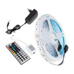 GLOBOSTAR® CHROMAWAVE 70411 Σετ Ταινίας με IR Ασύρματο Χειριστήριο & Τροφοδοτικό LED 36W 2160lm 120° AC 220-240V IP20 150 x SMD5050 Chip Πολύχρωμο RGB Dimmable - Sanan SMD Chip - Μ500 x Π1 x Υ0.2cm - Ρολό 5 Μέτρων - 2 Χρόνια Εγγύηση