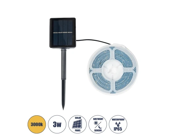 GLOBOSTAR® SOLARSTRIP 70420 Σετ Ταινίας με Αισθητήρα Ημέρας-Νύχτας LED 3W 120lm 120° DC 5V με Φωτοβολταϊκό Panel 5V 0.3W Αδιάβροχο IP65 90 x SMD2835 Chip Θερμό Λευκό 2700K Dimmable - Sanan SMD Chip - Μ300 x Π0.8 x Υ0.3cm - Ρολό 3 Μέτρων - 2 Χρόνια Εγγύηση GLOBOSTAR® SOLARSTRIP 70420 Σετ Ταινίας με Αισθητήρα Ημέρας-Νύχτας LED 3W 120lm 120° DC 5V με Φωτοβολταϊκό Panel 5V 0.3W Αδιάβροχο IP65 90 x SMD2835 Chip Θερμό Λευκό 2700K Dimmable - Sanan SMD Chip - Μ300 x Π0.8 x Υ0.3cm - Ρολό 3 Μέτρων - 2 Χρόνια Εγγύηση