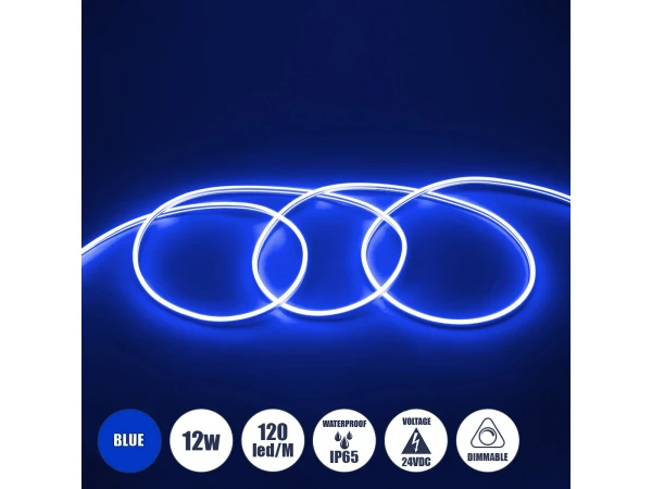 GLOBOSTAR® NEOVALE 70565 Ταινία Neon Flex LED 12W/m 600lm/m 120° DC 24V Αδιάβροχο IP65 120 x SMD2835 Chip/m Μπλε Dimmable - Sanan SMD Chip - Μ100 x Π0.8 x Υ1.6cm - 3 Χρόνια Εγγύηση GLOBOSTAR® NEOVALE 70565 Ταινία Neon Flex LED 12W/m 600lm/m 120° DC 24V Αδιάβροχο IP65 120 x SMD2835 Chip/m Μπλε Dimmable - Sanan SMD Chip - Μ100 x Π0.8 x Υ1.6cm - 3 Χρόνια Εγγύηση