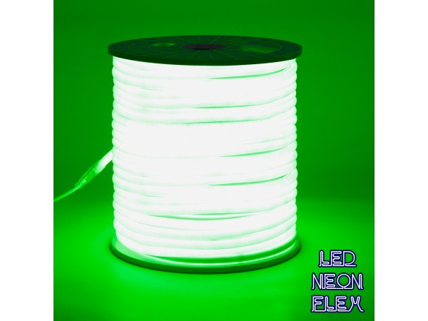 GLOBOSTAR® NEOTUBE 70594 Ταινία Neon Flex LED 12W/m 600lm/m 360° DC 220-240V Αδιάβροχο IP65 120 x SMD2835 Chip/m Πράσινο Dimmable - Sanan SMD Chip - Μ100 x Π1.3 x Υ1.3cm - 3 Χρόνια Εγγύηση