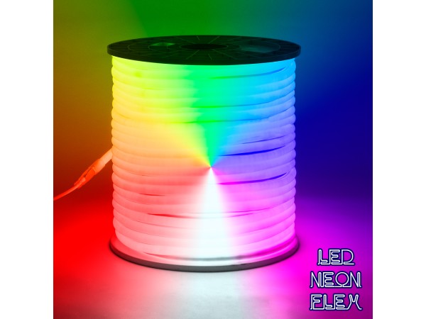 GLOBOSTAR® NEOTUBE 70598 Ταινία Neon Flex LED 18W/m 900lm/m 360° DC 220-240V Αδιάβροχο IP65 60 x SMD5050 Chip/m Πολύχρωμο RGB Dimmable - Sanan SMD Chip - Μ100 x Π2.1 x Υ2.1cm - 3 Χρόνια Εγγύηση