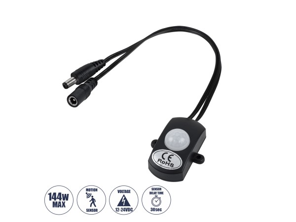 GLOBOSTAR® SENSORE 70693 Ανιχνευτής PIR / Αισθητήρας Κίνησης 180° DC 12-24V 6A 144W Max με Αρσενικό & Θηλυκό Ταχυσύνδεσμο DC Jack 5.5x2.1mm IP20 - Μ30 x Π4 x Υ2.3cm - 2 Χρόνια Εγγύηση GLOBOSTAR® SENSORE 70693 Ανιχνευτής PIR / Αισθητήρας Κίνησης 180° DC 12-24V 6A 144W Max με Αρσενικό & Θηλυκό Ταχυσύνδεσμο DC Jack 5.5x2.1mm IP20 - Μ30 x Π4 x Υ2.3cm - 2 Χρόνια Εγγύηση