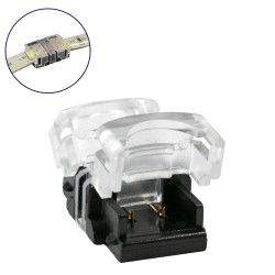 GLOBOSTAR® STRIPCON 70715 Ταχυσύνδεσμος για Μονόχρωμη Ταινία LED 8mm σε 8mm Αδιάβροχο IP65 - Διάφανο - Μ1.3 x Π1.9 x Υ0.8cm