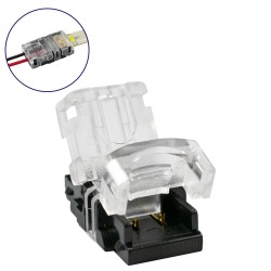 GLOBOSTAR® STRIPCON 70716 Ταχυσύνδεσμος για Μονόχρωμη Ταινία LED 8mm σε 2 Καλώδια Αδιάβροχο IP65 - Διάφανο - Μ1.3 x Π2.4 x Υ0.8cm