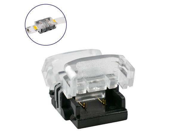 GLOBOSTAR® STRIPCON 70717 Ταχυσύνδεσμος για Μονόχρωμη Ταινία LED 10mm σε 10mm IP20 - Διάφανο - Μ1.5 x Π1.9 x Υ0.8cm