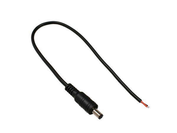 GLOBOSTAR® STRIPDC 70734 Ταχυσύνδεσμος DC Jack 5.5x2.1mm Αρσενικός για Ταινία LED IP20 - Μαύρο - Μ30 x Π2.1 x Υ2.1cm