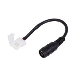 GLOBOSTAR® STRIPCON 70739 Ταχυσύνδεσμος για Μονόχρωμη Ταινία LED 8mm σε DC Jack 5.5x2.1mm Θηλυκό Σύνδεσμο IP20 - Λευκό - Μ15 x Π1.2 x Υ1.2cm