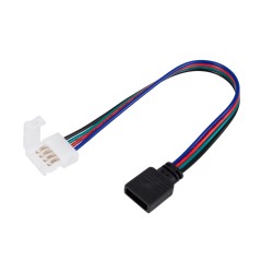 GLOBOSTAR® STRIPCON 70741 Ταχυσύνδεσμος για RGB Ταινία LED 10mm σε 4 Pin Θηλυκό Σύνδεσμο IP20 - Λευκό - Μ17 x Π1.5 x Υ0.4cm