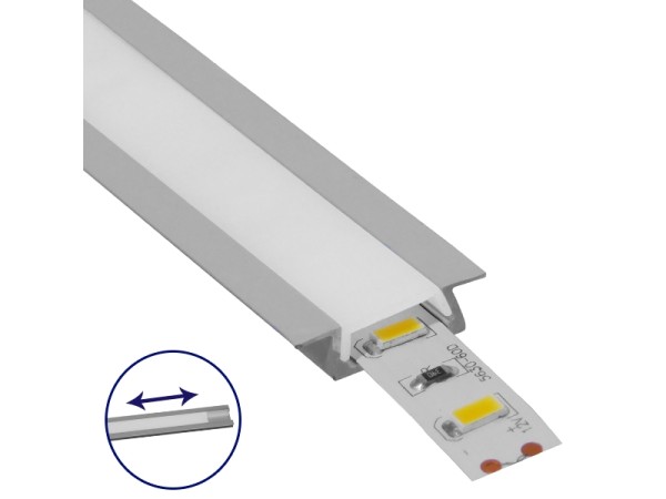GLOBOSTAR® ALP-LINEAR RECCA 70803-1M Χωνευτό Προφίλ Αλουμινίου με Λευκό Γαλακτερό Συρόμενο Κάλυμμα για Ταινίες LED IP20 - Ασημί & Λευκό - Μ100 x Π2.2 x Υ0.6cm GLOBOSTAR® ALP-LINEAR RECCA 70803-1M Χωνευτό Προφίλ Αλουμινίου με Λευκό Γαλακτερό Συρόμενο Κάλυμμα για Ταινίες LED IP20 - Ασημί & Λευκό - Μ100 x Π2.2 x Υ0.6cm