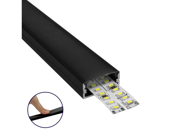 GloboStar® SURFACE-PROFILE 70810-2M Προφίλ Αλουμινίου - Βάση & Ψύκτρα Ταινίας LED με Μαύρο Φιμέ Κάλυμμα - Επιφανειακή Χρήση - Πατητό Κάλυμμα - Μαύρο - 2 Μέτρα - Πακέτο 5 Τεμαχίων - Μ200 x Π2.4 x Υ1.1cm GloboStar® SURFACE-PROFILE 70810-2M Προφίλ Αλουμινίου - Βάση & Ψύκτρα Ταινίας LED με Μαύρο Φιμέ Κάλυμμα - Επιφανειακή Χρήση - Πατητό Κάλυμμα - Μαύρο - 2 Μέτρα - Πακέτο 5 Τεμαχίων - Μ200 x Π2.4 x Υ1.1cm