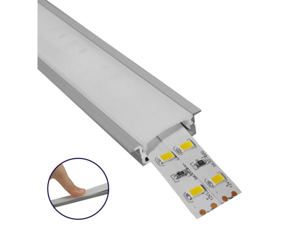 GLOBOSTAR® ALP-LINEAR RECCA 70811-1M Χωνευτό Προφίλ Αλουμινίου με Λευκό Γαλακτερό Πατητό Κάλυμμα για Ταινίες LED IP20 - Ασημί & Λευκό - Μ100 x Π3 x Υ1.1cm GLOBOSTAR® ALP-LINEAR RECCA 70811-1M Χωνευτό Προφίλ Αλουμινίου με Λευκό Γαλακτερό Πατητό Κάλυμμα για Ταινίες LED IP20 - Ασημί & Λευκό - Μ100 x Π3 x Υ1.1cm
