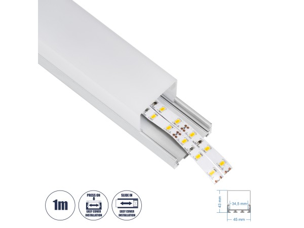 GloboStar® SURFACEPENDANT-PROFILE 70864-1M Προφίλ Αλουμινίου - Βάση & Ψύκτρα Ταινίας LED με Λευκό Γαλακτερό Κάλυμμα - Επιφανειακή & Κρεμαστή Χρήση - Πατητό Κάλυμμα - Ασημί - 1 Μέτρο - Μ100 x Π4.5 x Υ4.2cm GloboStar® SURFACEPENDANT-PROFILE 70864-1M Προφίλ Αλουμινίου - Βάση & Ψύκτρα Ταινίας LED με Λευκό Γαλακτερό Κάλυμμα - Επιφανειακή & Κρεμαστή Χρήση - Πατητό Κάλυμμα - Ασημί - 1 Μέτρο - Μ100 x Π4.5 x Υ4.2cm