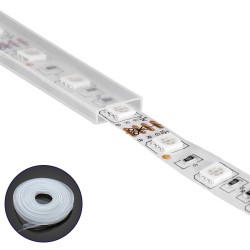 GLOBOSTAR® IPTUBE-B 70903 Κανάλι Σιλικόνης Στεγανοποίησης για Ταινία LED 10mm Αδιάβροχο IP68 - Διάφανο - Μ100 x Π1.2 x Υ0.4cm