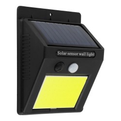 GLOBOSTAR® VELION 71495 Προβολέας με Ανιχνευτή PIR / Αισθητήρα Κίνησης LED 10W 500lm 120° DC 5V με Φωτοβολταϊκό Panel 5V 0.3W & Επαναφορτιζόμενη Μπαταρία Li-ion 3.2V 1200mAh Αδιάβροχο IP65 Ψυχρό Λευκό 6000K - Sanan COB Chip - Μαύρο - Μ9.6 x Π4.8 x Υ12.4cm