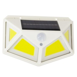 GLOBOSTAR® NOVAQ 71497 Προβολέας με Ανιχνευτή PIR / Αισθητήρα Κίνησης LED 10W 500lm 180° DC 5V με Φωτοβολταϊκό Panel 5V 0.3W & Επαναφορτιζόμενη Μπαταρία Li-ion 3.2V 1200mAh Αδιάβροχο IP65 Ψυχρό Λευκό 6000K - Sanan COB Chip - Λευκό - Μ13.6 x Π5.2 x Υ9.9cm 