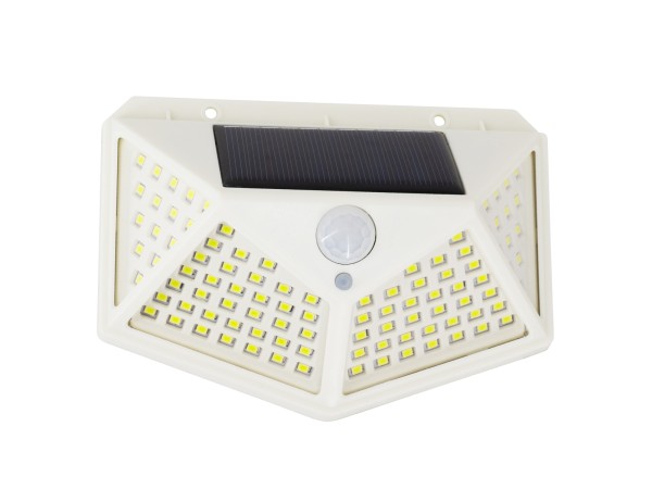 GLOBOSTAR® NOVAQ 71498 Προβολέας με Ανιχνευτή PIR / Αισθητήρα Κίνησης LED 10W 500lm 180° DC 5V με Φωτοβολταϊκό Panel 5V 0.3W & Επαναφορτιζόμενη Μπαταρία Li-ion 3.2V 1200mAh Αδιάβροχο IP65 Ψυχρό Λευκό 6000K - Sanan SMD Chip - Λευκό - Μ13.6 x Π5.2 x Υ9.9cm 