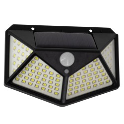 GLOBOSTAR® NOVAQ 71499 Προβολέας με Ανιχνευτή PIR / Αισθητήρα Κίνησης LED 10W 500lm 180° DC 5V με Φωτοβολταϊκό Panel 5V 0.3W & Επαναφορτιζόμενη Μπαταρία Li-ion 3.2V 1200mAh Αδιάβροχο IP65 Ψυχρό Λευκό 6000K - Sanan SMD Chip - Μαύρο - Μ13.6 x Π5.2 x Υ9.9cm 