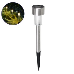 GLOBOSTAR® SOLARDECOR 71521 Διακοσμητικό Φωτιστικό Κήπου LED 1W 40lm 180° DC 5V με Φωτοβολταϊκό Panel 5V 0.1W & Επαναφορτιζόμενη Μπαταρία Li-ion 3.2V 600mAh Αδιάβροχο IP65 Θερμό Λευκό 2700K - Μ4.7 x Π4.7 x Υ29.5cm - 2 Χρόνια Εγγύηση