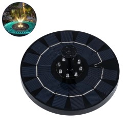 GLOBOSTAR® FOUNTAIN 71531 Διακοσμητικό Συντριβάνι LED 3W 120lm 120° DC 5V με Φωτοβολταϊκό Panel 5V 0.2W & Επαναφορτιζόμενη Μπαταρία Li-ion 3.2V 1500mAh Αδιάβροχο IP68 Θερμό Λευκό 2700K - Sanan Diode Chip - Μαύρο - 4 Μπέκ Ψεκασμού - Μ18 x Π18 x Υ8cm - 1 Χρ