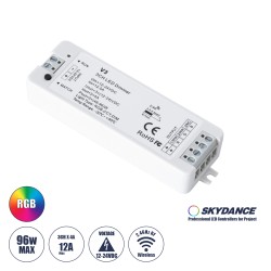 GLOBOSTAR® SKYDANCE-V3 71546 DC RF 2.4Ghz Dimmer / Controller με 3 x 4A 96W Κανάλια DC 12-24V 12A 288W Max IP20 - RF 2.4Ghz - Μ10 x Π3.5 x Υ2cm - 5 Χρόνια Εγγύηση