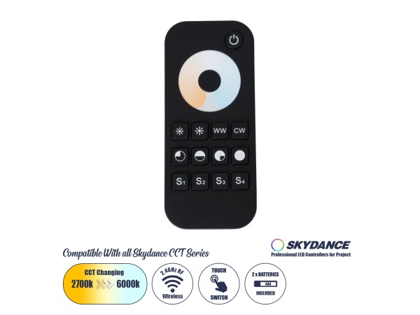 GloboStar® 71566 RT2 SKYDANCE Ασύρματο Χειριστήριο Αφής RF 2.4Ghz 1 Group για όλα τα CCT SKYDANCE Controller DC 3V 2 x AAA - IP20 Μαύρο Μ12.2 x Π5.3 x Υ1.7cm - 5 Years Warranty GloboStar® 71566 RT2 SKYDANCE Ασύρματο Χειριστήριο Αφής RF 2.4Ghz 1 Group για όλα τα CCT SKYDANCE Controller DC 3V 2 x AAA - IP20 Μαύρο Μ12.2 x Π5.3 x Υ1.7cm - 5 Years Warranty