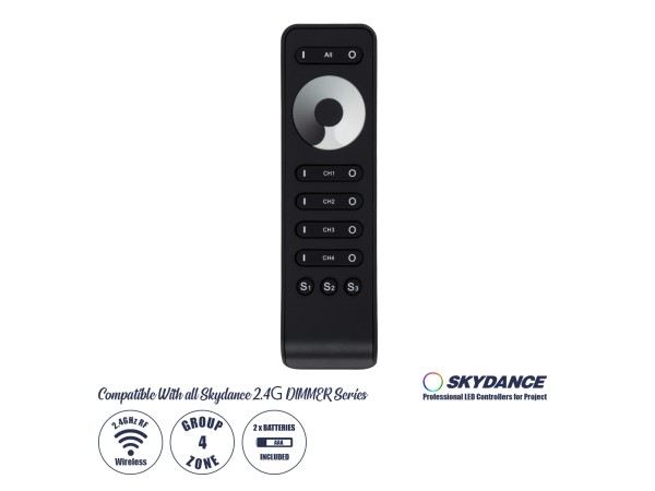GloboStar® 71573 RS6 SKYDANCE Ασύρματο Χειριστήριο Αφής RF 2.4Ghz 4 Καναλιών για όλα τα Μονόχρωμα 4 Καναλιών SKYDANCE Controller DC 3V 2 x AAA - IP20 Μαύρο Μ15.5 x Π4.5 x Υ1.9cm - 5 Years Warranty GloboStar® 71573 RS6 SKYDANCE Ασύρματο Χειριστήριο Αφής RF 2.4Ghz 4 Καναλιών για όλα τα Μονόχρωμα 4 Καναλιών SKYDANCE Controller DC 3V 2 x AAA - IP20 Μαύρο Μ15.5 x Π4.5 x Υ1.9cm - 5 Years Warranty