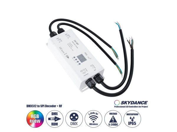 GloboStar® 73143 DS-WP SKYDANCE DC RF 2.4Ghz DMX512 to SPI Decoder DC 5-24V - Αδιάβροχο IP65 Μ17 x Π8 x Υ4cm - 5 Χρόνια Εγγύηση GloboStar® 73143 DS-WP SKYDANCE DC RF 2.4Ghz DMX512 to SPI Decoder DC 5-24V - Αδιάβροχο IP65 Μ17 x Π8 x Υ4cm - 5 Χρόνια Εγγύηση