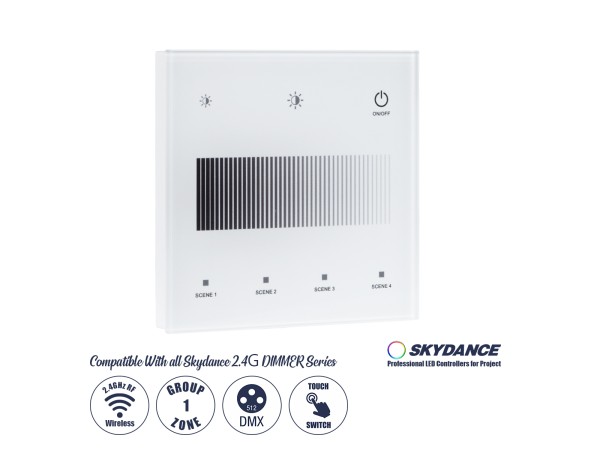 GloboStar® 73150 T11-S SKYDANCE Ασύρματο DMX512 Επιτοίχιο Χειριστήριο RF 2.4Ghz 1 Group για όλα τα SKYDANCE DMX512 Controller AC 100-240V Max 0.1A - IP20 Μ8.5 x Μ8.5 x Π8.5 x Υ3.5cm - 5 Χρόνια Εγγύηση GloboStar® 73150 T11-S SKYDANCE Ασύρματο DMX512 Επιτοίχιο Χειριστήριο RF 2.4Ghz 1 Group για όλα τα SKYDANCE DMX512 Controller AC 100-240V Max 0.1A - IP20 Μ8.5 x Μ8.5 x Π8.5 x Υ3.5cm - 5 Χρόνια Εγγύηση