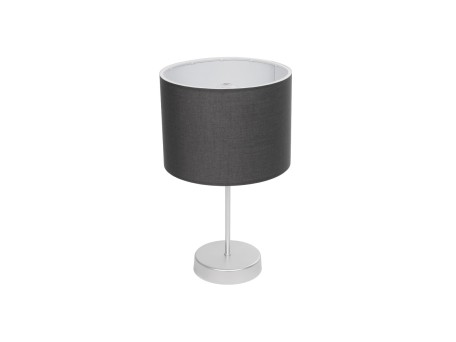 GLOBOSTAR® WIZ 203-0179 Μοντέρνο Επιτραπέζιο Φωτιστικό Πορτατίφ με Ντουί 1 x E27 AC 220-240V IP20 - Ασημί & Γκρι - Μ22 x Π22 x Υ36.5cm