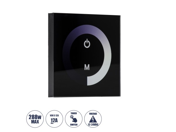 GLOBOSTAR® DIMTOUCH 73318 Dimmer Τοίχου με Touch Panel με 1 x 12A 288W Κανάλι DC 12-24V 12A 288W Max IP20 - Μ9 x Π9 x Υ3.5cm - 2 Χρόνια Εγγύηση GLOBOSTAR® DIMTOUCH 73318 Dimmer Τοίχου με Touch Panel με 1 x 12A 288W Κανάλι DC 12-24V 12A 288W Max IP20 - Μ9 x Π9 x Υ3.5cm - 2 Χρόνια Εγγύηση