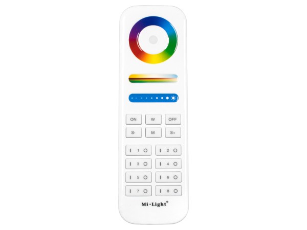 GloboStar® 73426 FUT089 Mi-Light Ασύρματο Χειριστήριο Αφής RF 2.4Ghz 8 Group για όλα τα RGBW+WW Mi-BOXER Controller DC 3V 2 x AAA - IP20 Λευκό - Μ15.6 x Π5.4 x Υ2.5cm - 5 Years Warranty
