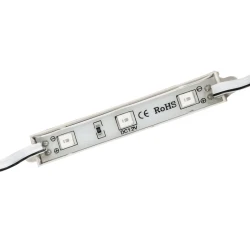 GLOBOSTAR® MODULARI 73703 Module LED 0.8W 64lm 120° DC 12V Αδιάβροχο IP65 3 x SMD5050 Chip Κόκκινο Dimmable - Μ8.6 x Π1.2 x Υ0.5cm - Πακέτο 20 Τεμαχίων - 3 Χρόνια Εγγύηση
