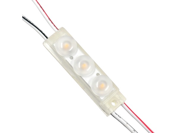 GLOBOSTAR® MODULOMI 73710 Module LED 1W 100lm 120° DC 12V Αδιάβροχο IP65 3 x SMD3030 Chip Θερμό Λευκό 2700K Dimmable - Μ4.1 x Π1.1 x Υ1.1cm - Πακέτο 20 Τεμαχίων - 3 Χρόνια Εγγύηση