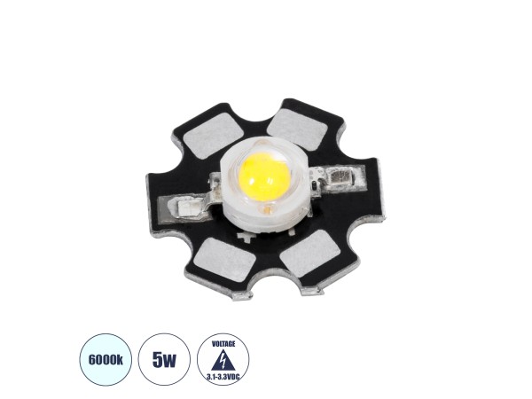 GLOBOSTAR® STARCHIP 73742 High Power Star LED 5W 500lm 90° DC 3.2V IP20 Ψυχρό Λευκό 6000K Dimmable - Sanan Chip - Μ2 x Π2 x Υ0.6cm - 2 Χρόνια Εγγύηση GLOBOSTAR® STARCHIP 73742 High Power Star LED 5W 500lm 90° DC 3.2V IP20 Ψυχρό Λευκό 6000K Dimmable - Sanan Chip - Μ2 x Π2 x Υ0.6cm - 2 Χρόνια Εγγύηση