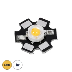 GLOBOSTAR® STARCHIP 73743 High Power Star LED 1W 110-120lm 180° DC 3.2-3.6V 260-350mA IP20 Θερμό Λευκό 2700K Dimmable - Sanan Chip - Μ2 x Π2 x Υ0.6cm - 2 Χρόνια Εγγύηση
