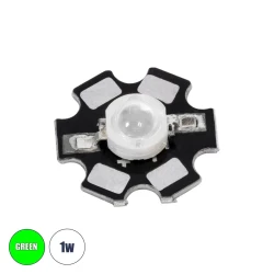 GLOBOSTAR® STARCHIP 73749 High Power Star LED 1W 80-90lm 180° DC 3.0-3.4V 300-350mA IP20 Πράσινο Dimmable - Sanan Chip - Μ2 x Π2 x Υ0.6cm - 2 Χρόνια Εγγύηση