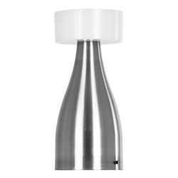 GloboStar® DOLLY 76468 Επαναφορτιζόμενο Επιτραπέζιο Φωτιστικό Πορτατίφ LED 1.5W 105lm 120° DC 5V IP44 CCT Ultra Θερμό 1500K - Φυσικό Λευκό 4500K - Ψυχρό Λευκό 6000K Dimmable Ασημί & Λευκό Πλαστικό - Μ9 x Π9 x Υ21cm - 2 Χρόνια Εγγύηση