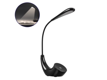 GLOBOSTAR® TEBLARO 76501 Μοντέρνο Επιτραπέζιο Φωτιστικό Γραφείου LED 2.8W 550lm 90° DC 5V με USB-C με Επαναφορτιζόμενη Μπαταρία Li-ion 3.7V 1x18650 1800mAh IP20 Φυσικό Λευκό 4500K - Sanan SMD Chip - Μαύρο - Μ15.5 x Π7.5 x Υ44.5cm - 2 Χρόνια Εγγύηση