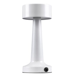 GloboStar® BELLA 76502 Επαναφορτιζόμενο Επιτραπέζιο Φωτιστικό Πορτατίφ LED 1.5W 105lm 120° DC 5V IP44 Θερμό Λευκό 2700K Dimmable Λευκό Αλουμίνιο - Μ9 x Π9 x Υ21cm - 2 Xρόνια Εγγύηση