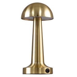 GloboStar® COCO 76512 Επαναφορτιζόμενο Επιτραπέζιο Φωτιστικό Πορτατίφ LED 1.5W 105lm 120° DC 5V IP44 Θερμό Λευκό 2700K Dimmable Χρυσό Αλουμίνιο - Μ10 x Π10 x Υ22cm - 2 Xρόνια Εγγύηση