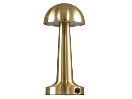 GloboStar® COCO 76512 Επαναφορτιζόμενο Επιτραπέζιο Φωτιστικό Πορτατίφ LED 1.5W 105lm 120° DC 5V IP44 Θερμό Λευκό 2700K Dimmable Χρυσό Αλουμίνιο - Μ10 x Π10 x Υ22cm - 2 Xρόνια Εγγύηση