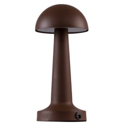 GloboStar® COCO 76513 Επαναφορτιζόμενο Επιτραπέζιο Φωτιστικό Πορτατίφ LED 1.5W 105lm 120° DC 5V IP44 Θερμό Λευκό 2700K Dimmable Καφέ Αλουμίνιο - Μ10 x Π10 x Υ22cm - 2 Xρόνια Εγγύηση