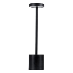 GloboStar® JOJO 76520 Επαναφορτιζόμενο Επιτραπέζιο Φωτιστικό Πορτατίφ LED 1.5W 105lm 120° DC 5V IP44 CCT Ultra Θερμό 1500K - Φυσικό Λευκό 4500K - Ψυχρό Λευκό 6000K Dimmable Μαύρο Αλουμίνιο - Μ8 x Π8 x Υ34cm - 2 Χρόνια Εγγύηση