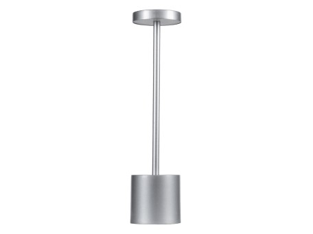 GloboStar® JOJO 76521 Επαναφορτιζόμενο Επιτραπέζιο Φωτιστικό Πορτατίφ LED 1.5W 105lm 120° DC 5V IP44 CCT Ultra Θερμό 1500K - Φυσικό Λευκό 4500K - Ψυχρό Λευκό 6000K Dimmable Ασημί Αλουμίνιο - Μ8 x Π8 x Υ34cm - 2 Χρόνια Εγγύηση