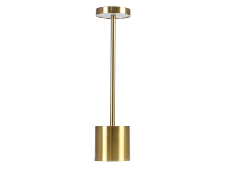 GLOBOSTAR® JOJO 76523 Μοντέρνο Επιτραπέζιο Φωτιστικό LED 1.5W 105lm 120° DC 5V με USB με Επαναφορτιζόμενη Μπαταρία Li-ion 3.7V 1800mAh IP44 Ρυθμιζόμενο Λευκό CCT με Αφή 1500K/4500K/6000K Dimmable - Lumileds SMD Chip - Χρυσό - Μ8 x Π8 x Υ34cm - 2 Χρόνια Εγ