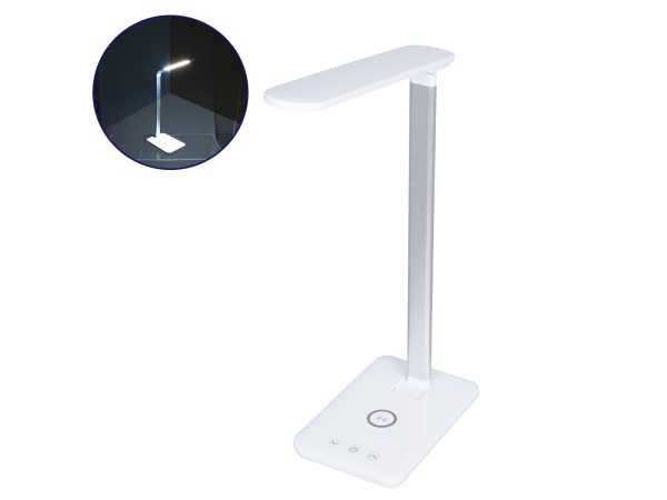 GLOBOSTAR® ONO 76532 Μοντέρνο Επιτραπέζιο Φωτιστικό Γραφείου με Ασύρματη Φόρτιση 10W 2A LED 3.5W 350lm 90° DC 5V με USB-C IP20 Ρυθμιζόμενο Λευκό CCT με Αφή 2700K/4500K/6000K Dimmable - Sanan SMD Chip - Λευκό - Μ18 x Π12 x Υ36cm - 2 Χρόνια Εγγύηση GLOBOSTAR® ONO 76532 Μοντέρνο Επιτραπέζιο Φωτιστικό Γραφείου με Ασύρματη Φόρτιση 10W 2A LED 3.5W 350lm 90° DC 5V με USB-C IP20 Ρυθμιζόμενο Λευκό CCT με Αφή 2700K/4500K/6000K Dimmable - Sanan SMD Chip - Λευκό - Μ18 x Π12 x Υ36cm - 2 Χρόνια Εγγύηση