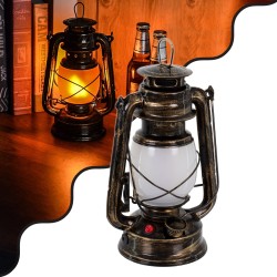 GLOBOSTAR® FIREWATCH 76547 Διακοσμητικό Φαναράκι LED 10W 500lm 360° Επαναφορτιζόμενο DC 5V με Μπαταρίες 2x18650 IP20 Ultra Θερμό Λευκό 1800K - Μ15 x Π11.5 x Υ23.5cm - 2 Χρόνια Εγγύηση