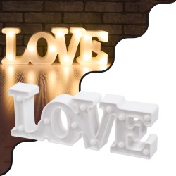 GLOBOSTAR® LOVE BOMBING 76549 Μοντέρνο Επιτραπέζιο Φωτιστικό Πορτατίφ LED 2W 120lm 180° DC 3V με Μπαταρίες 2xAAA IP20 Θερμό Λευκό 2700K - Λευκό - Μ30 x Π10.7 x Υ4cm - 2 Χρόνια Εγγύηση